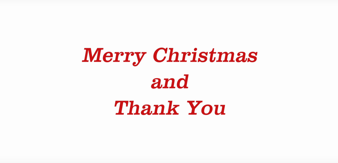 Merry Christmas and Thank You